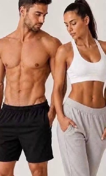 Confident man and woman representing refined, restored body confidence